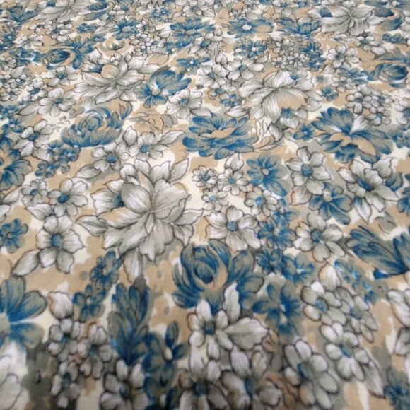 Blue Floral Saree - Unstitched- NEW ! - Picture 5 of 6